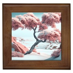 Color Snow Mountain Pretty Framed Tile by Ravend