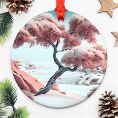 Color Snow Mountain Pretty Ornament (round) by Ravend