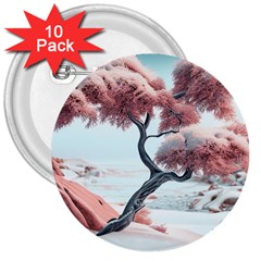 Color Snow Mountain Pretty 3  Buttons (10 Pack)  by Ravend