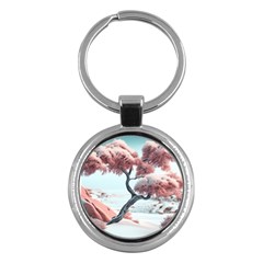 Color Snow Mountain Pretty Key Chain (round)