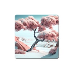 Color Snow Mountain Pretty Square Magnet by Ravend