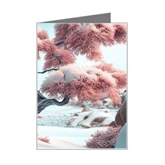 Color Snow Mountain Pretty Mini Greeting Card by Ravend