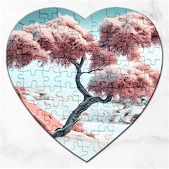 Color Snow Mountain Pretty Jigsaw Puzzle (heart) by Ravend