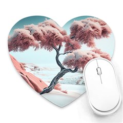 Color Snow Mountain Pretty Heart Mousepad by Ravend