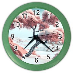 Color Snow Mountain Pretty Color Wall Clock by Ravend