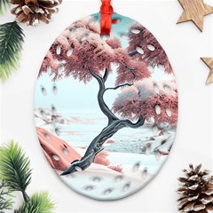 Color Snow Mountain Pretty Ornament (oval Filigree) by Ravend