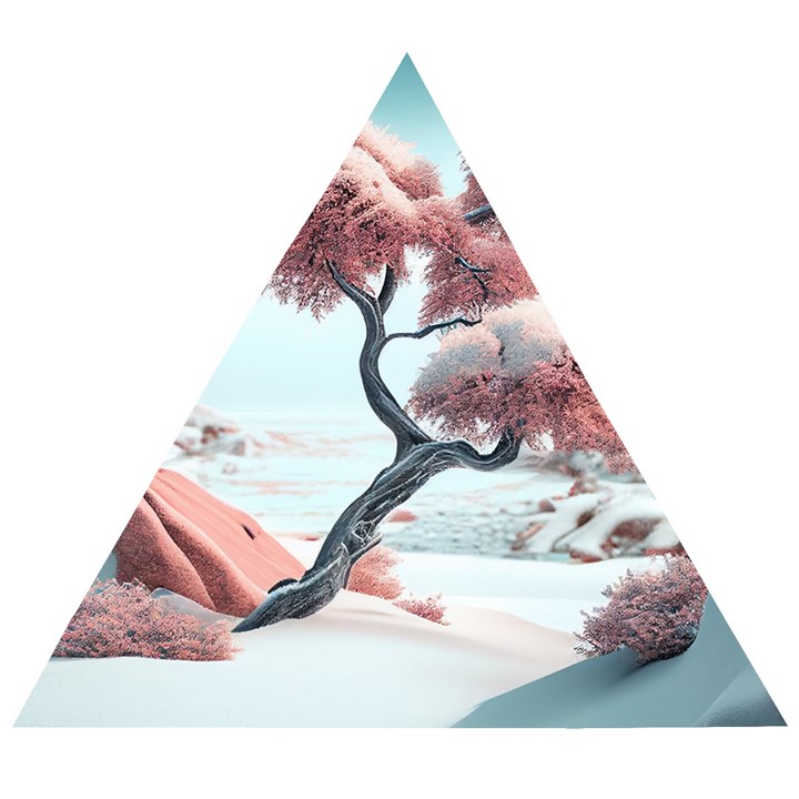 Color Snow Mountain Pretty Wooden Puzzle Triangle