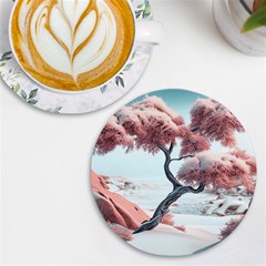 Color Snow Mountain Pretty Uv Print Round Tile Coaster by Ravend