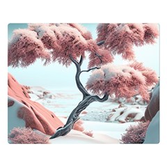 Color Snow Mountain Pretty One Side Premium Plush Fleece Blanket (large)