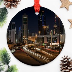 Skyscrapers Buildings Skyline Ornament (Round)