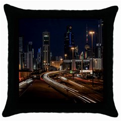 Skyscrapers Buildings Skyline Throw Pillow Case (black) by Ravend