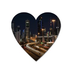 Skyscrapers Buildings Skyline Heart Magnet by Ravend