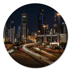 Skyscrapers Buildings Skyline Magnet 5  (round) by Ravend