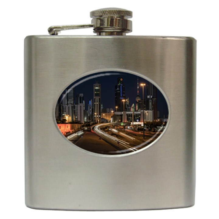 Skyscrapers Buildings Skyline Hip Flask (6 oz)