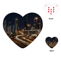 Skyscrapers Buildings Skyline Playing Cards Single Design (heart) by Ravend