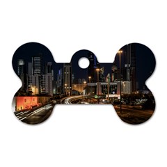 Skyscrapers Buildings Skyline Dog Tag Bone (one Side) by Ravend