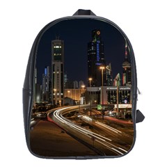 Skyscrapers Buildings Skyline School Bag (large)