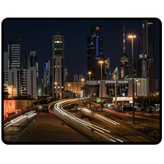 Skyscrapers Buildings Skyline One Side Fleece Blanket (medium) by Ravend