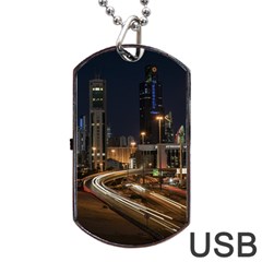 Skyscrapers Buildings Skyline Dog Tag Usb Flash (two Sides) by Ravend