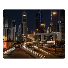 Skyscrapers Buildings Skyline Premium Plush Fleece Blanket (large) by Ravend