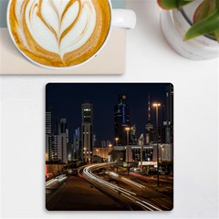 Skyscrapers Buildings Skyline Uv Print Square Tile Coaster  by Ravend