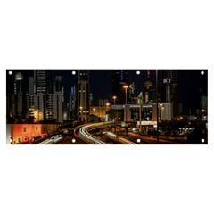 Skyscrapers Buildings Skyline Banner And Sign 8  X 3  by Ravend