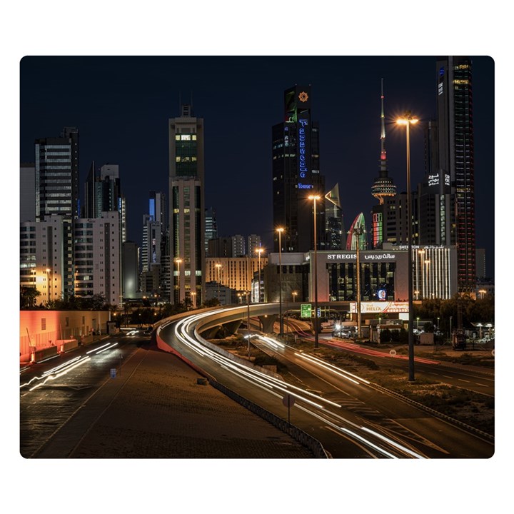 Skyscrapers Buildings Skyline One Side Premium Plush Fleece Blanket (Small)