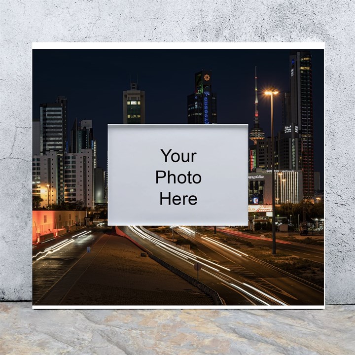 Skyscrapers Buildings Skyline White Wall Photo Frame 5  x 7 