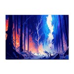 Winter Snow Mountain Fire Flame Sticker A4 (100 pack) Front