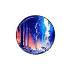 Winter Snow Mountain Fire Flame Hat Clip Ball Marker by Ravend