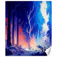 Winter Snow Mountain Fire Flame Canvas 8  X 10  by Ravend