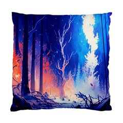 Winter Snow Mountain Fire Flame Standard Cushion Case (one Side) by Ravend