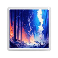 Winter Snow Mountain Fire Flame Memory Card Reader (square) by Ravend