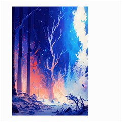 Winter Snow Mountain Fire Flame Small Garden Flag (two Sides) by Ravend