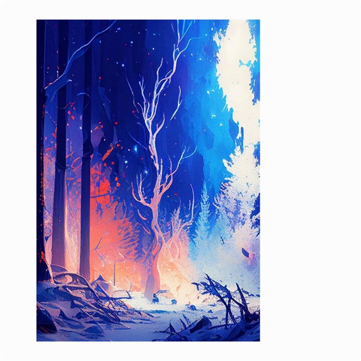 Winter Snow Mountain Fire Flame Small Garden Flag (Two Sides)