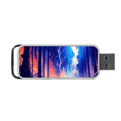 Winter Snow Mountain Fire Flame Portable Usb Flash (one Side) by Ravend