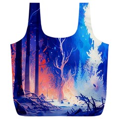 Winter Snow Mountain Fire Flame Full Print Recycle Bag (xl) by Ravend