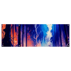 Winter Snow Mountain Fire Flame Banner And Sign 12  X 4  by Ravend