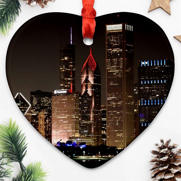 Chicago City Architecture Downtown Ornament (Heart)