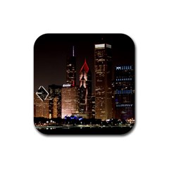 Chicago City Architecture Downtown Rubber Coaster (square) by Ravend