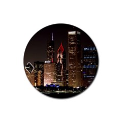 Chicago City Architecture Downtown Rubber Coaster (Round)