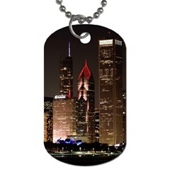 Chicago City Architecture Downtown Dog Tag (two Sides) by Ravend