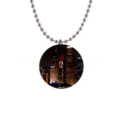 Chicago City Architecture Downtown 1  Button Necklace