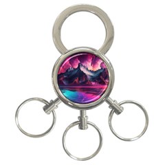 Ai Generated Mountain Ocean Lava 3-ring Key Chain by Ravend