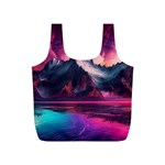 Ai Generated Mountain Ocean Lava Full Print Recycle Bag (S) Front