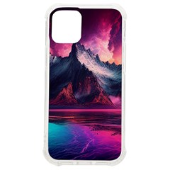 Ai Generated Mountain Ocean Lava Iphone 12 Mini Tpu Uv Print Case	 by Ravend