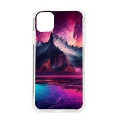 Ai Generated Mountain Ocean Lava Iphone 11 Tpu Uv Print Case by Ravend