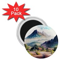 Countryside Trees Grass Mountain 1 75  Magnets (10 Pack)  by Ravend