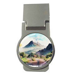 Countryside Trees Grass Mountain Money Clips (round)  by Ravend