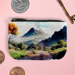 Countryside Trees Grass Mountain Mini Coin Purse by Ravend